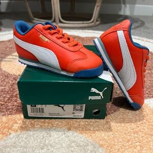 Puma Kids Orange, White & Blue Retro Runner Sneakers